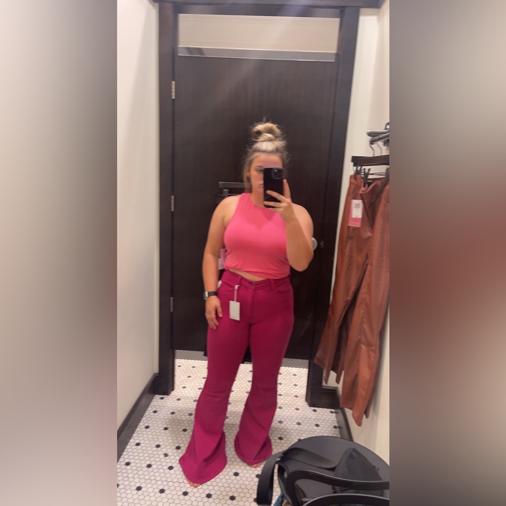 Cute Magenta Flare/Bell Bottom Jeans